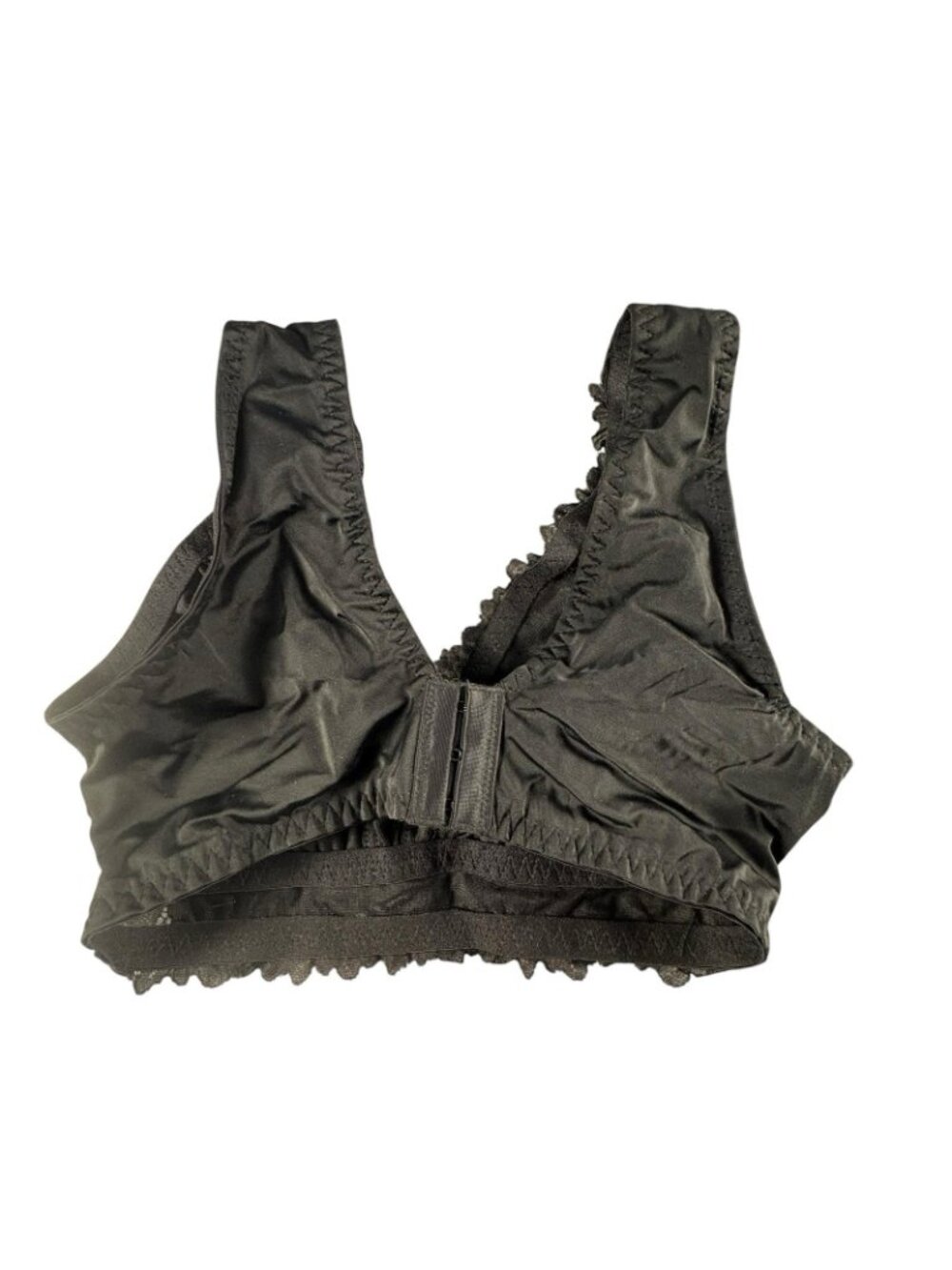 Breezies Lace Trim Comfort Bra Lot of 2 Medium Black Beige Wireless A6344606R - Picture 4 of 11